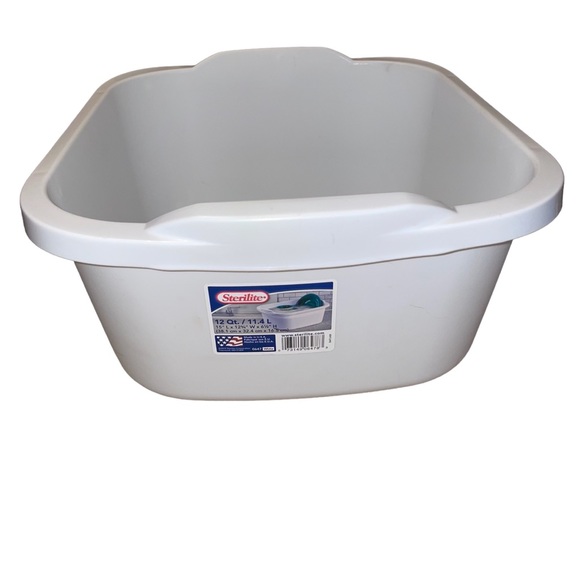 Sterilite 12Qt Dishpan Plastic,White Cutting Matt,Blue/Green Set (3pc set) - Picture 2 of 7